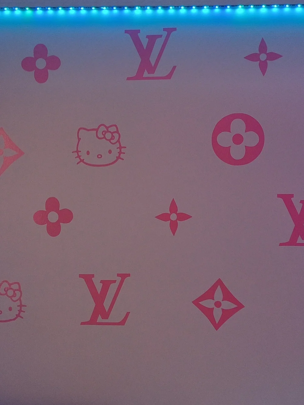 Pink Hello Kitty x LV Wall Decal Set - Decorative Wall Stickers